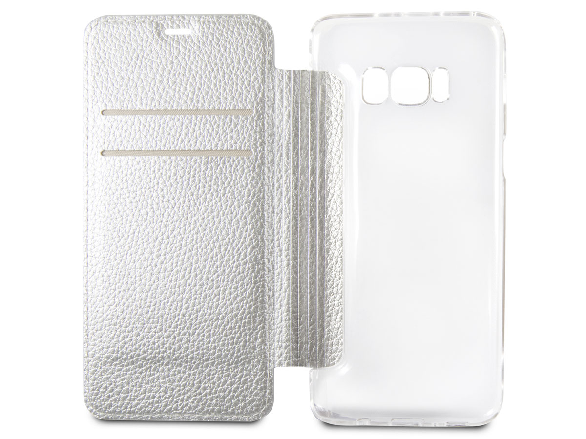 Guess Iridescent Bookcase Zilver - Galaxy S8 hoesje