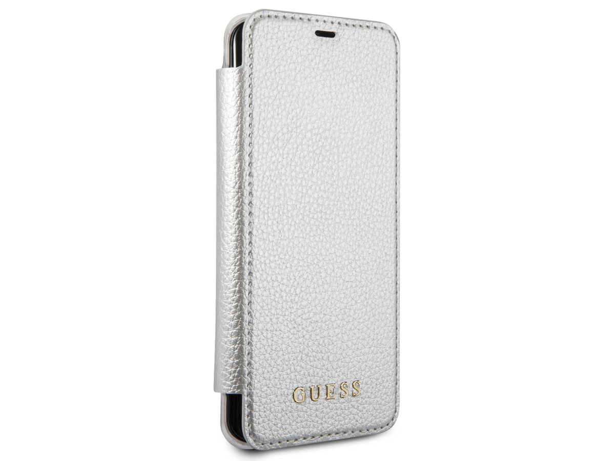 Guess Iridescent Bookcase Zilver - Galaxy S8 hoesje