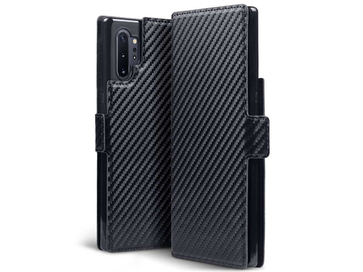 CaseBoutique Slim Bookcase Carbon - Samsung Galaxy Note 10+ hoesje