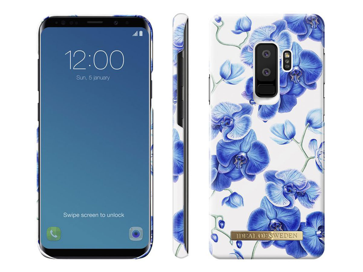 iDeal of Sweden Baby Blue Orchid - Galaxy S9+ hoesje