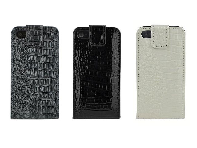 Croco Bottom Flip Case Hoes voor iPhone 4/4S