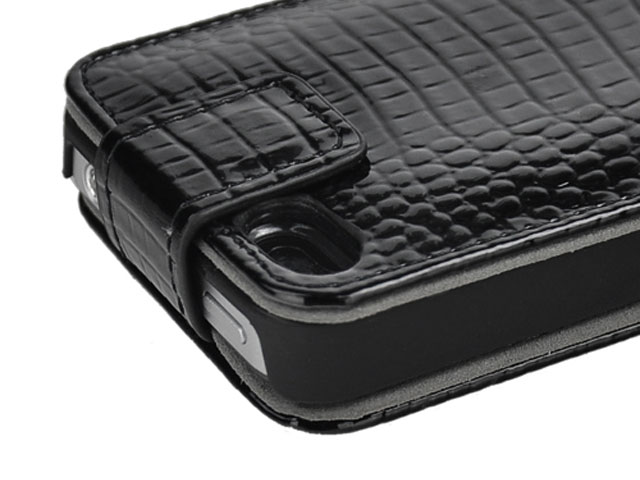 Croco Bottom Flip Case Hoes voor iPhone 4/4S