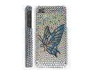 Silver Butterfly Diamond Case Hoes voor iPhone 4/4S