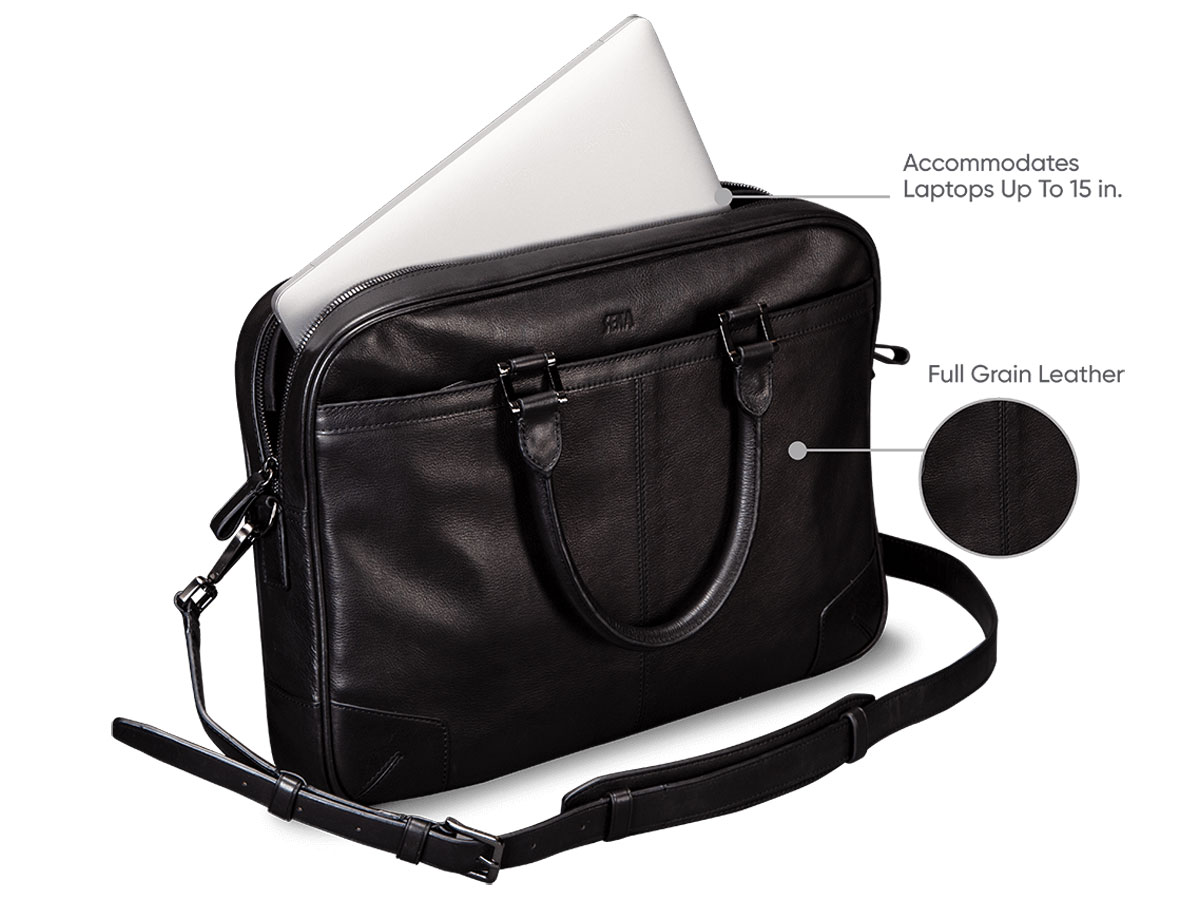 Sena Heritage Commuter Bag Zwart - 15 inch Leren Laptoptas