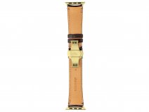 Gatti Alligator Apple Watch Band 42/44/45/49mm - Dark Brown/Gold
