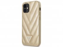 Guess V-Quilted Case Goud - iPhone 12 Mini hoesje