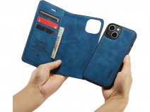 CaseMania 2in1 Magnetic Bookcase Donkerblauw - iPhone 13 Hoesje