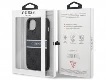 Guess Stripe 4G Monogram Case Grijs - iPhone 13 Mini hoesje