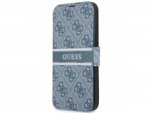 Guess Stripe 4G Monogram BookCase Blauw - iPhone 13 Pro hoesje