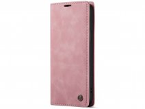 CaseMania Vintage Slim Bookcase Roze - iPhone 14 hoesje