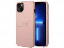 Guess Saffiano Strap Case Roze - iPhone 14 Plus hoesje