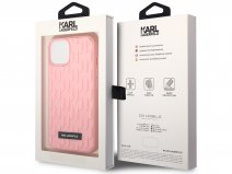 Karl Lagerfeld 3D Monogram Case Roze - iPhone 14 Plus/15 Plus hoesje