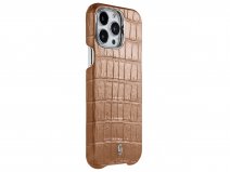 Gatti Classica Alligator Case Honey Matt/Steel - iPhone 14 Pro Max hoesje