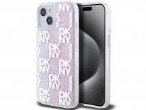 DKNY Liquid Glitter Case Roze - iPhone 15 / 14 / 13 hoesje