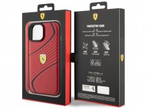 Ferrari Twist PU Leather Case Rood - iPhone 15 Plus Hoesje