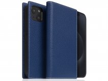 SLG Design D8 2in1 Leather Folio Navy Blue - iPhone 15 Plus hoesje