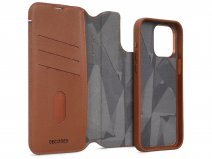 Decoded Leather Detachable Wallet Case Tan - iPhone 15 Pro hoesje