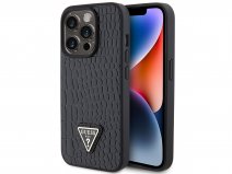 Guess Triangle Croco Case Zwart - iPhone 15 Pro hoesje