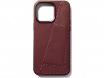 Mujjo Full Leather Wallet Case Burgundy - iPhone 15 Pro Max Hoesje Leer