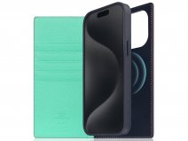 SLG Design D8 2in1 Leather Folio Teal - iPhone 15 Pro Max hoesje