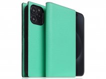 SLG Design D8 2in1 Leather Folio Teal - iPhone 15 Pro Max hoesje