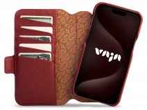 Vaja 2in1 Wallet Leather Case MagSafe Rood - iPhone 15 Pro Max Hoesje Leer