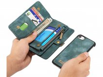 CaseMe 2in1 Wallet Ritsvak Case Blauw - iPhone SE/8/7 Hoesje