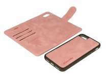 CaseMania 2in1 Magnetic Bookcase Roze - iPhone SE/8/7 Hoesje