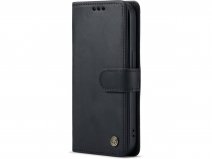 CaseMania Vintage Leather Case Zwart - iPhone SE / 8 / 7 hoesje