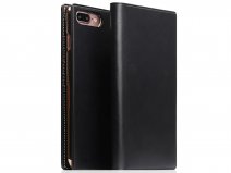 SLG D7 Buttero Leather Case Zwart - iPhone 8 Plus/7 Plus hoesje