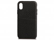Vaja Slim Grip ID Leather Case Zwart - iPhone X/Xs Hoesje Leer