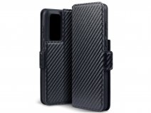 CaseBoutique Slim Book Case Carbon - Huawei P40 hoesje