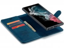 CaseMania 2in1 Magnetic Bookcase Blauw - Samsung Galaxy S23 Ultra Hoesje