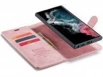 CaseMania 2in1 Magnetic Bookcase Roze - Samsung Galaxy S23 Ultra Hoesje