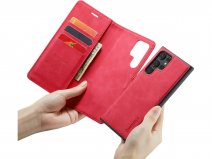CaseMania 2in1 Magnetic Bookcase Rood - Samsung Galaxy S23 Ultra Hoesje