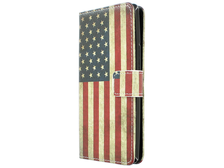 Vintage USA Flag Book Case Hoesje voor Acer Liquid Z5