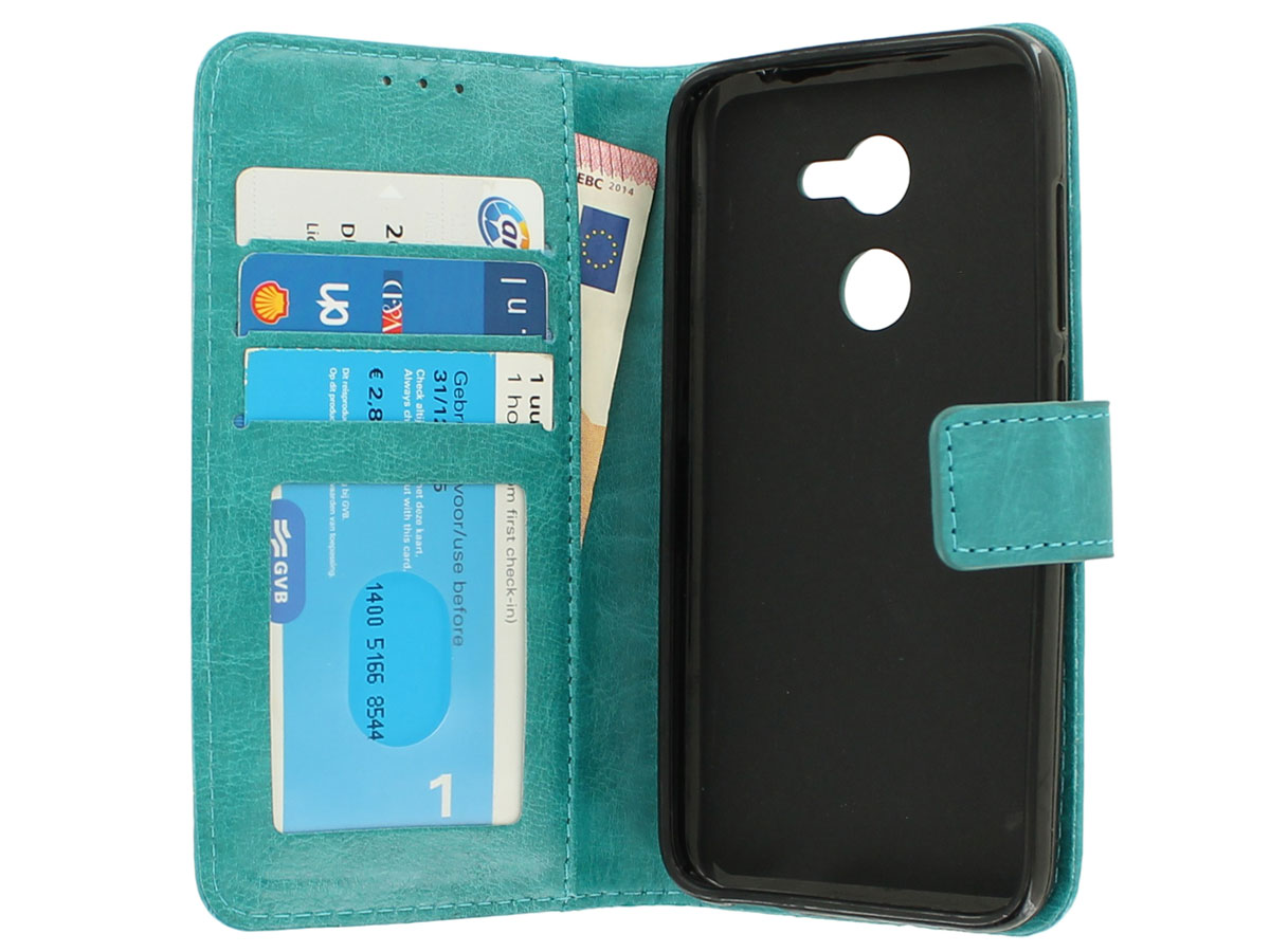 Wallet Bookcase Turquoise - Alcatel A3 hoesje