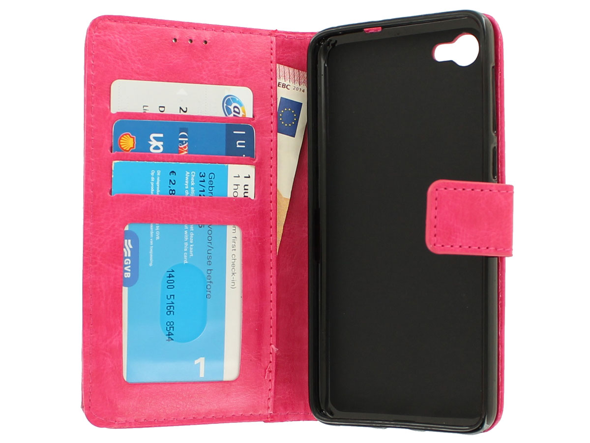 Wallet Bookcase Roze - Alcatel A5 LED hoesje