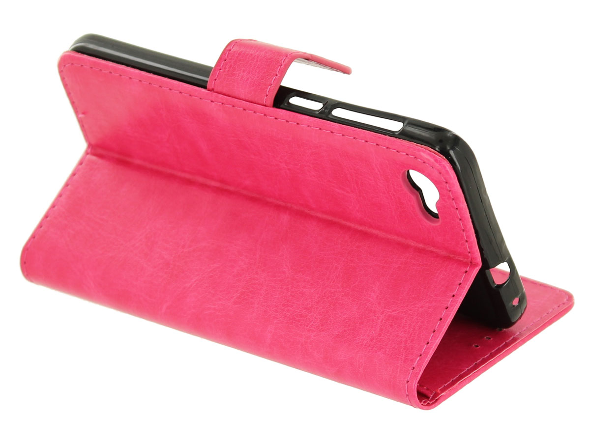 Wallet Bookcase Roze - Alcatel A5 LED hoesje