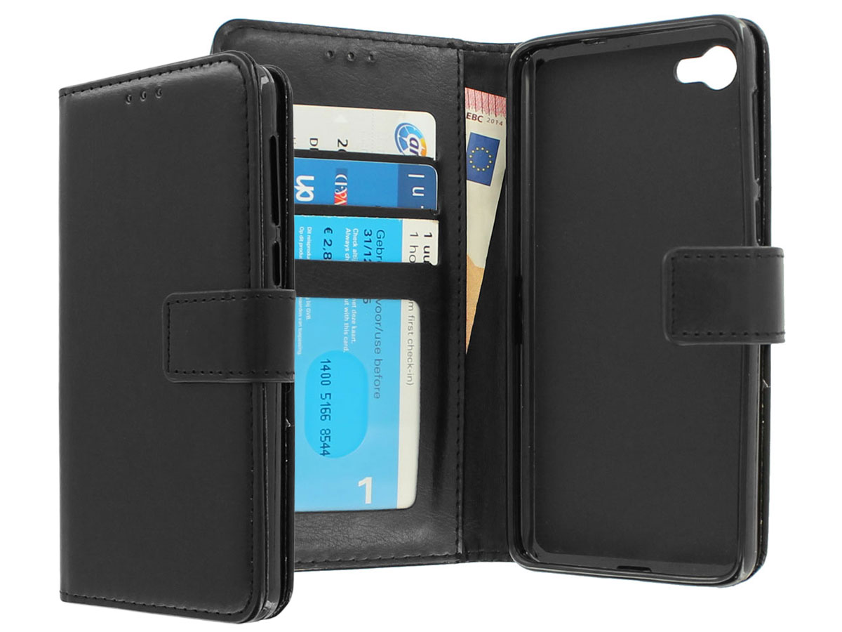 Wallet Bookcase Zwart - Alcatel A5 LED hoesje