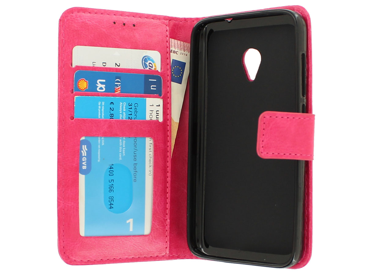 Wallet Bookcase Roze - Alcatel U5 4G (5044D) hoesje