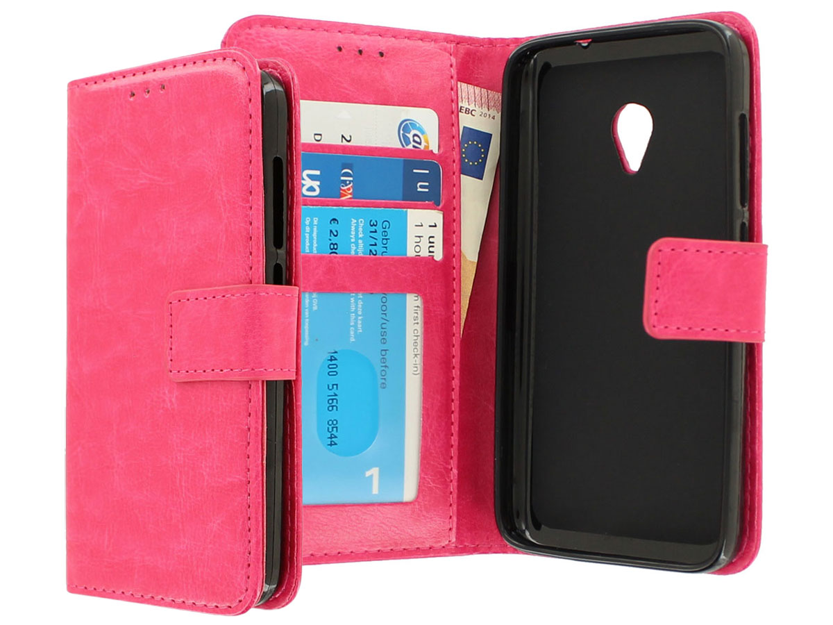 Wallet Bookcase Roze - Alcatel U5 4G (5044D) hoesje