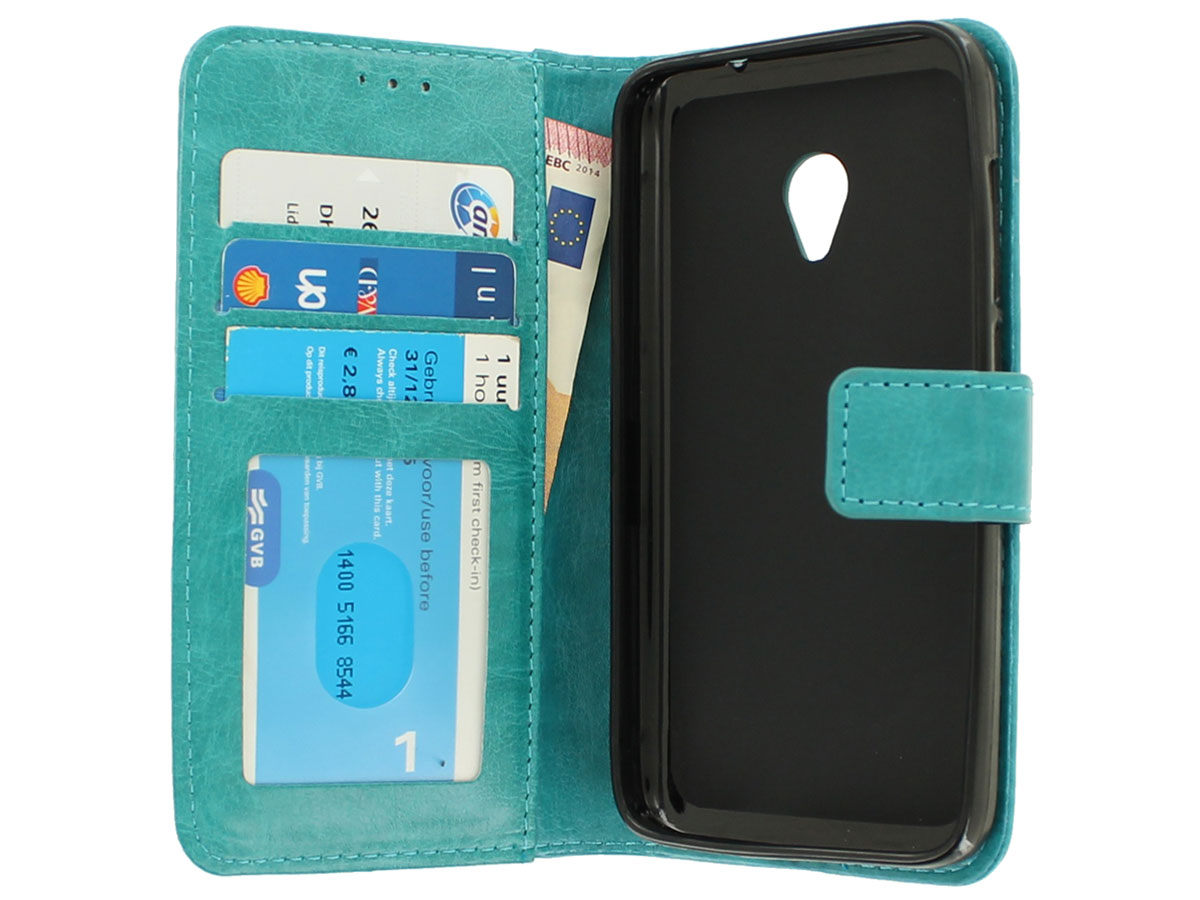 Wallet Bookcase Turquoise - Alcatel U5 4G 5044D hoesje