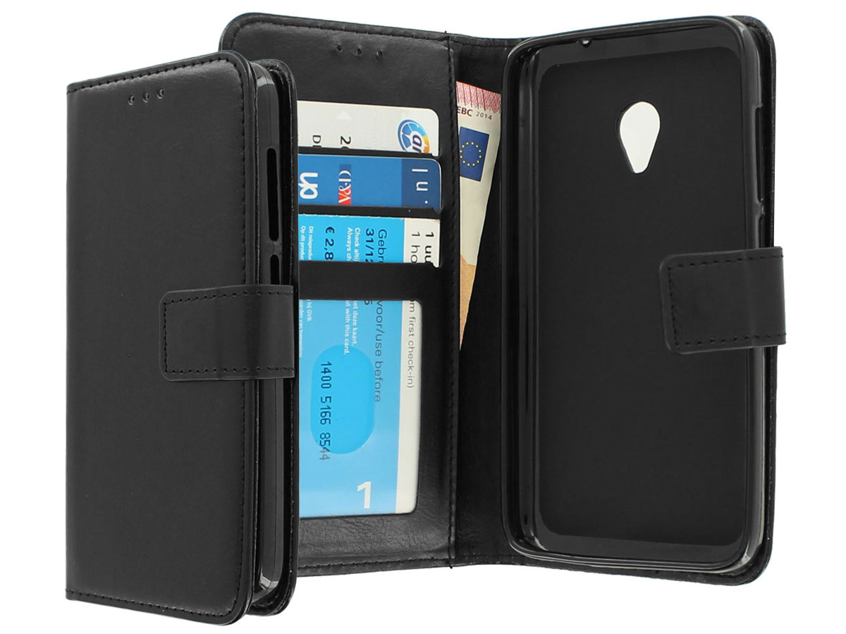 Wallet Bookcase Zwart - Alcatel U5 4G (5044D) hoesje
