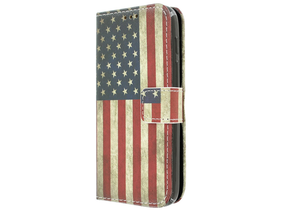 Vintage USA Flag Book Case - Alcatel PIXI 3 4.5 hoesje
