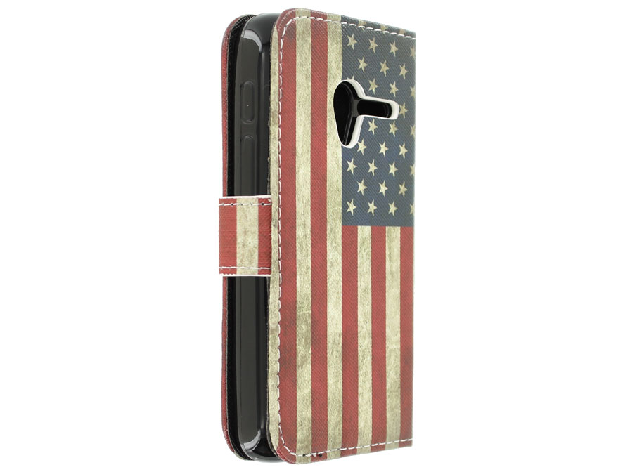 Vintage USA Flag Book Case - Alcatel PIXI 3 4.5 hoesje