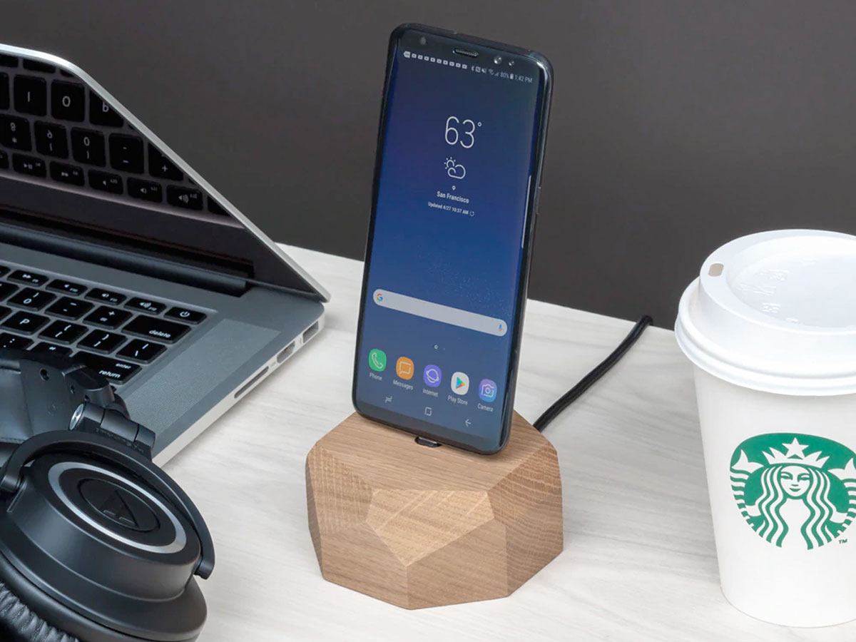 Oakywood Smartphone Dock Eiken - Houten USB-C Dock