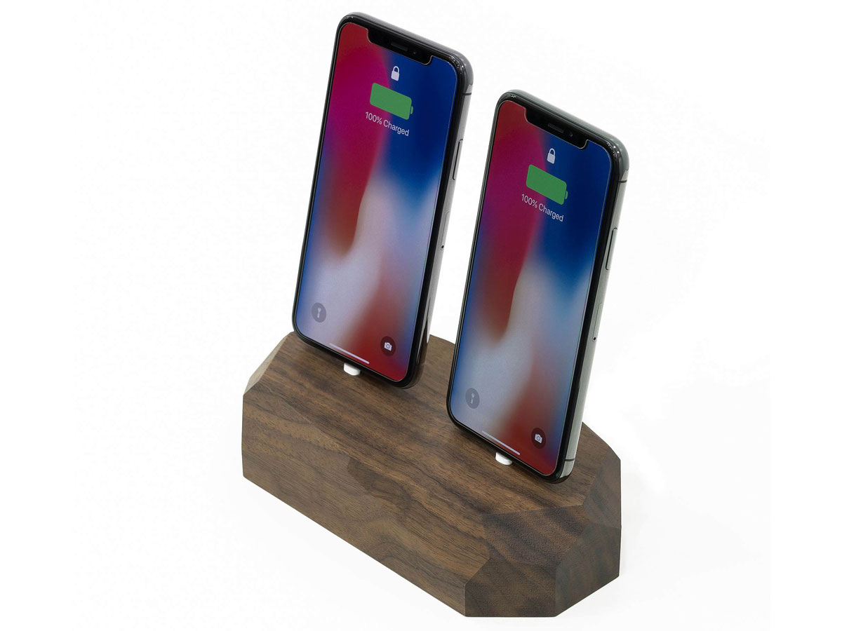 Oakywood Dual Dock Walnut - Houten Dual Lightning Dock