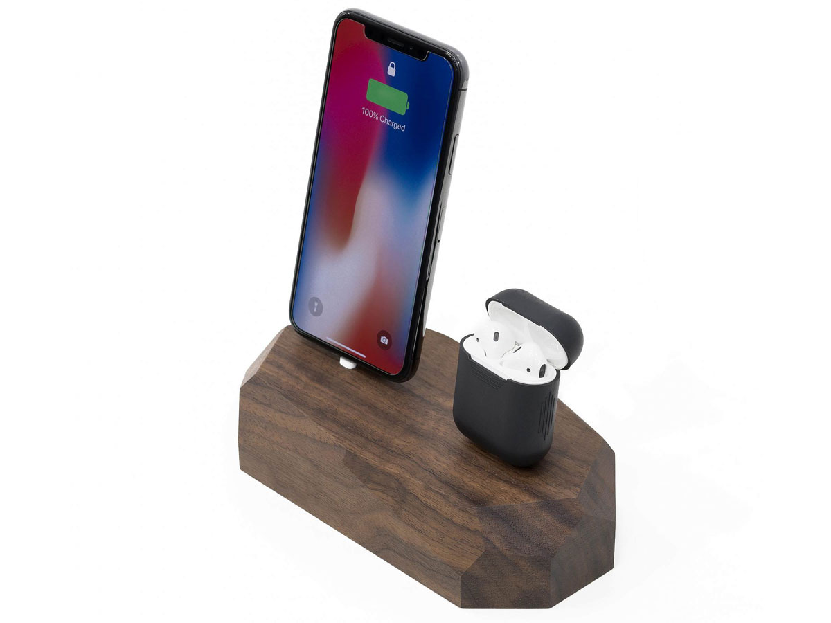 Oakywood Dual Dock Walnut - Houten Dual Lightning Dock