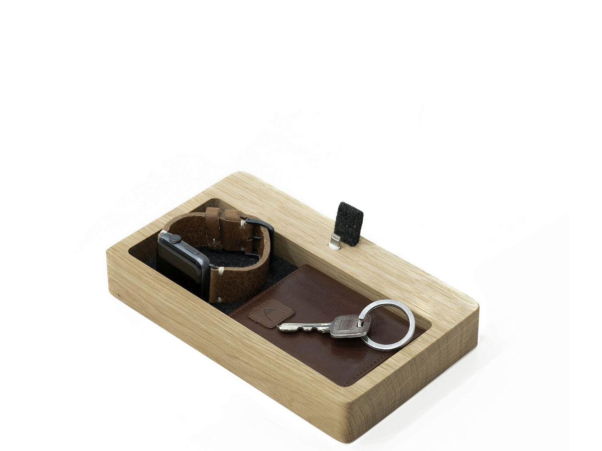 Oakywood Dock Organizer Oak - Houten Catchall met Lightning Dock